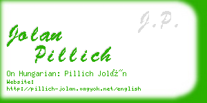 jolan pillich business card